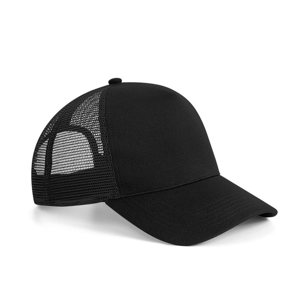 Beechfield Microknit  Trucker Cap / Black